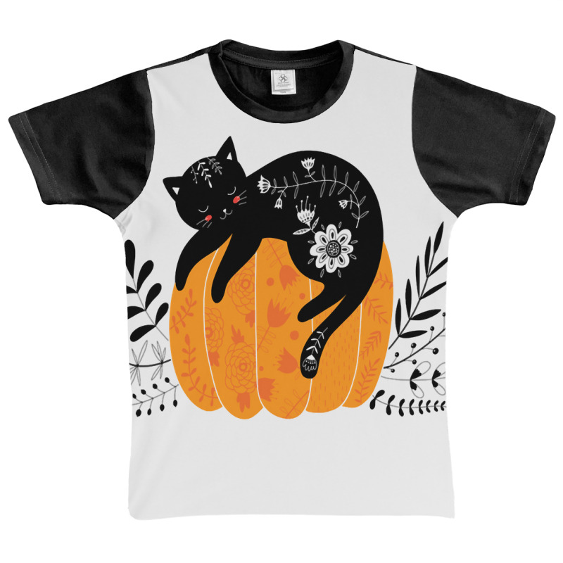 Cute Hand Drawn Halloween Black Cat Classic Graphic Youth T-shirt | Artistshot