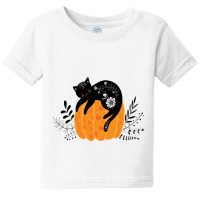 Cute Hand Drawn Halloween Black Cat Classic Baby Tee | Artistshot