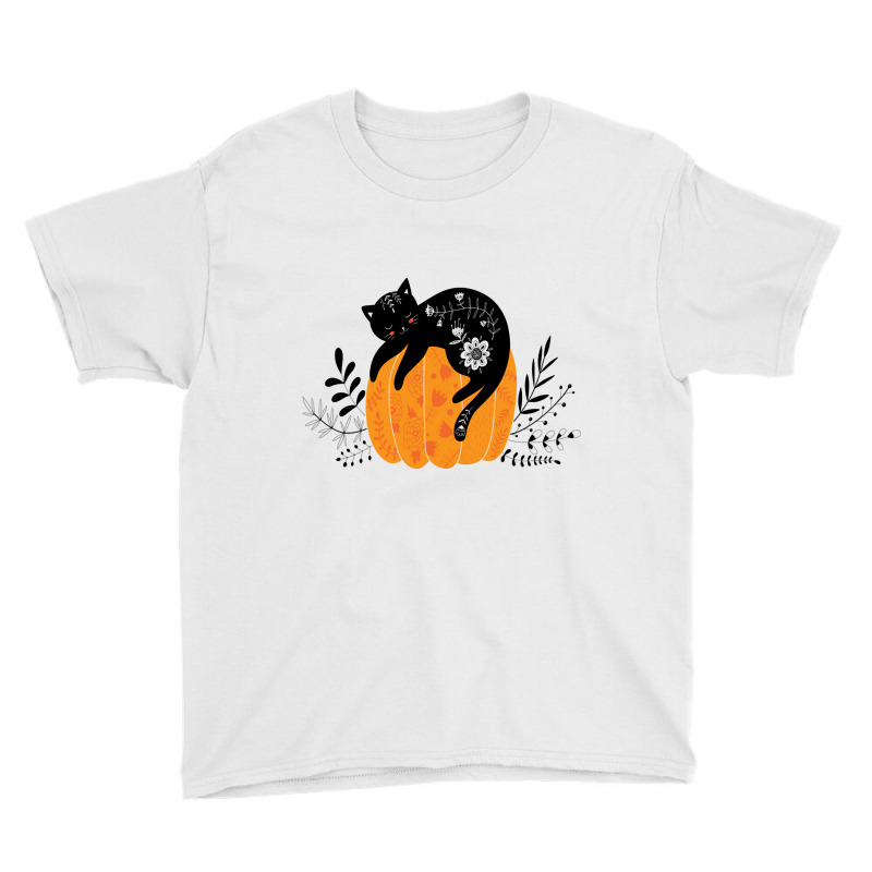 Cute Hand Drawn Halloween Black Cat Classic Youth Tee | Artistshot