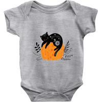 Cute Hand Drawn Halloween Black Cat Classic Baby Bodysuit | Artistshot