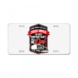 funny semi truck driver design gift for truckers and dads t shirt License Plate | Artistshot