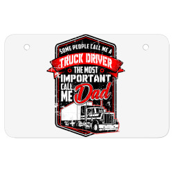 funny semi truck driver design gift for truckers and dads t shirt ATV License Plate | Artistshot
