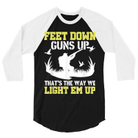 Funny Feet Down Duck Hunting Duck Hunter 3/4 Sleeve Shirt | Artistshot