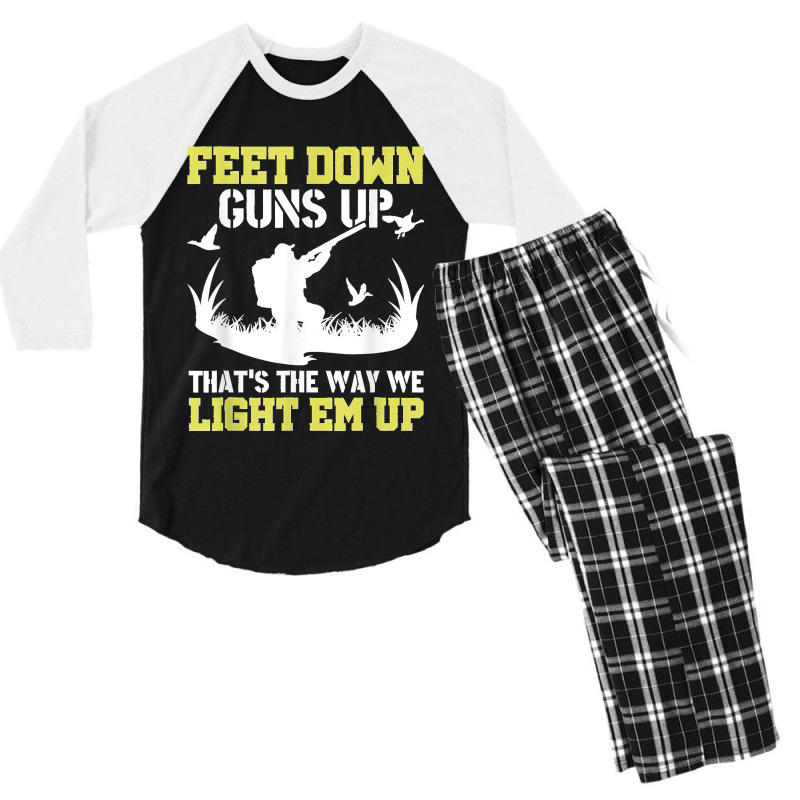 Funny Feet Down Duck Hunting Duck Hunter Men's 3/4 Sleeve Pajama Set | Artistshot