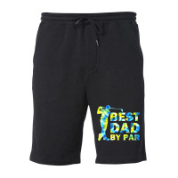 Funny Father's Day Best Dad By Par Tie Dye Golf Lover Fleece Short | Artistshot