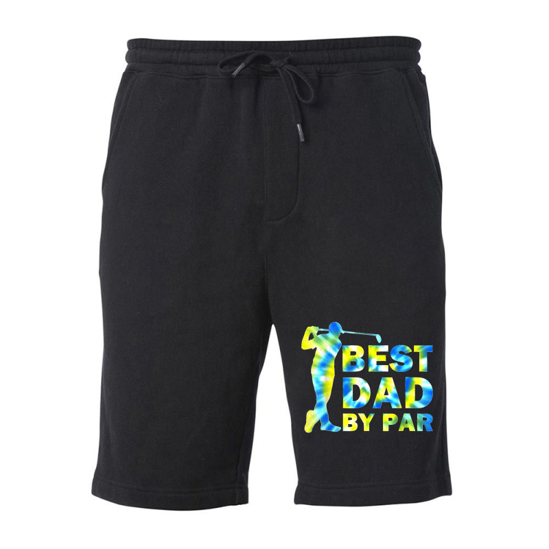 Funny Father's Day Best Dad By Par Tie Dye Golf Lover Fleece Short | Artistshot