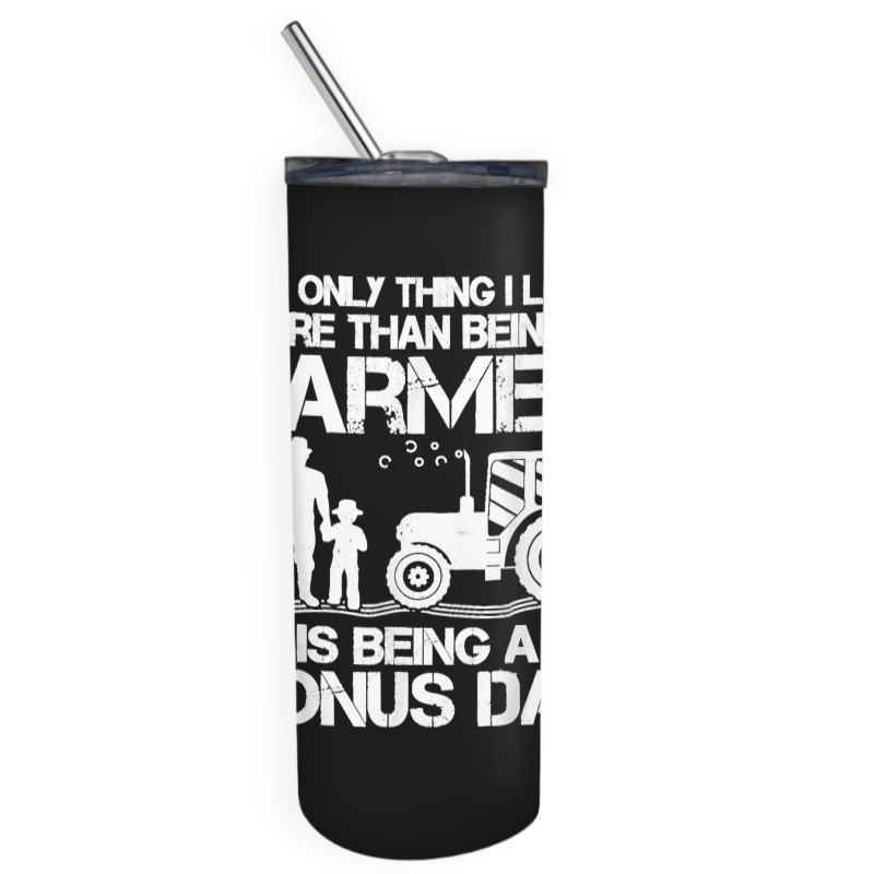 Funny Farming Tractor Retro Farmer Bonus Dad Father's Day Skinny Tumbler | Artistshot