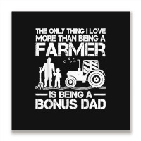 Funny Farming Tractor Retro Farmer Bonus Dad Father's Day Metal Print Square | Artistshot