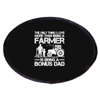 Funny Farming Tractor Retro Farmer Bonus Dad Father's Day Oval Patch | Artistshot