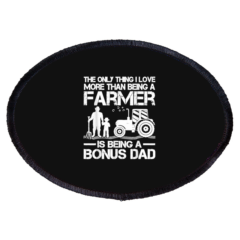 Funny Farming Tractor Retro Farmer Bonus Dad Father's Day Oval Patch | Artistshot