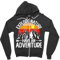 Funny Explore Nature Have An Adventure Retro Forest Zipper Hoodie | Artistshot