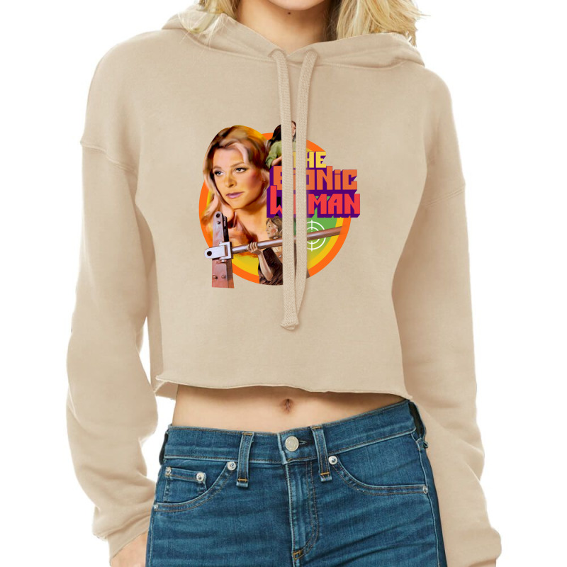 Bionic Woman Cropped Hoodie by curutputihgot | Artistshot