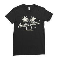 Amelia Island Florida Vintage 70s Palm Trees Ladies Fitted T-shirt | Artistshot