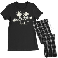 Amelia Island Florida Vintage 70s Palm Trees Women's Pajamas Set | Artistshot