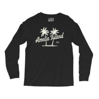 Amelia Island Florida Vintage 70s Palm Trees Long Sleeve Shirts | Artistshot