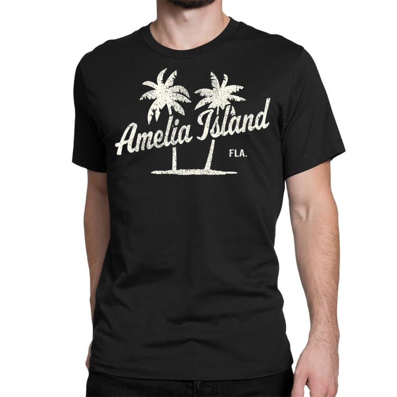 Amelia Island Florida Vintage 70s Palm Trees Classic T-shirt by michaelyounger19 | Artistshot