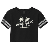 Amelia Island Florida Vintage 70s Palm Trees Scorecard Crop Tee | Artistshot