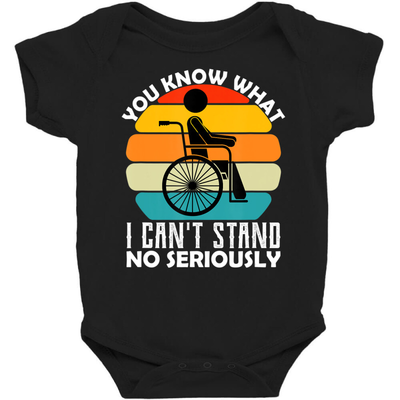 Amputee Humor Wheelchair Handicap 70s Retro Baby Bodysuit by michaelyounger19 | Artistshot