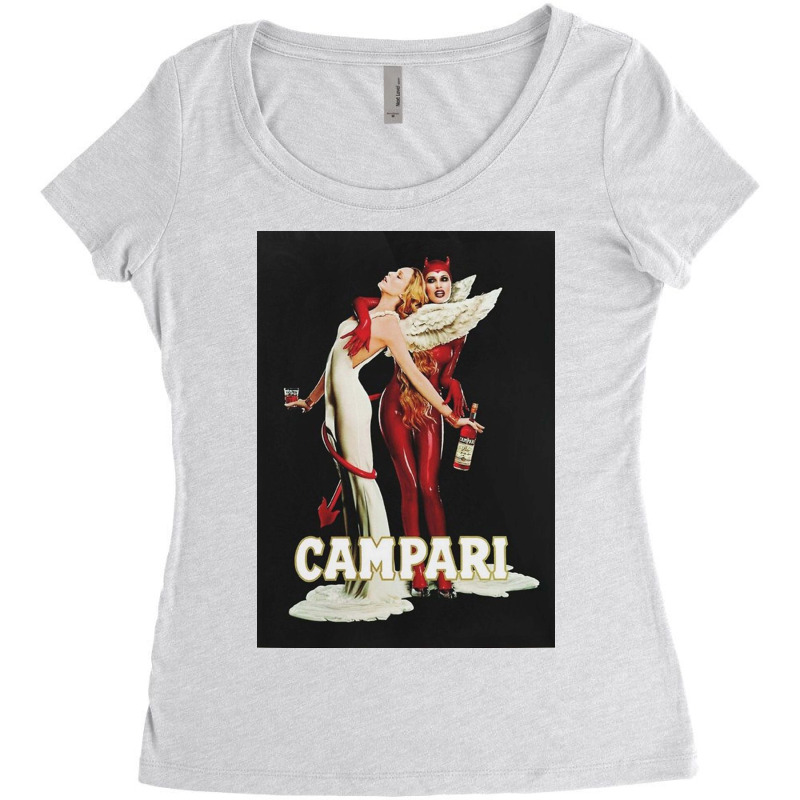 Vintage Campari Italian Bitters Aperitif Angel And Devil Rb Women's Triblend Scoop T-shirt by evanasdonna | Artistshot