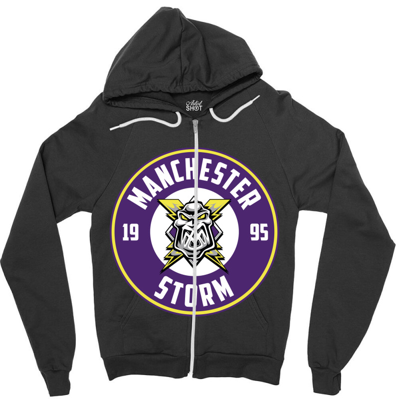 Manchester Storm Zipper Hoodie | Artistshot