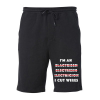 Funny Electrician I Cut Wires Spelling Mistakes Electrician Fleece Short | Artistshot