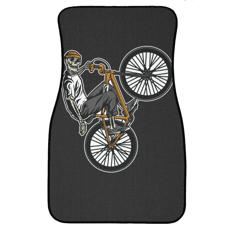 Skeleton Gang Banger On A Bicycle Cartoon Front Car Mat | Artistshot