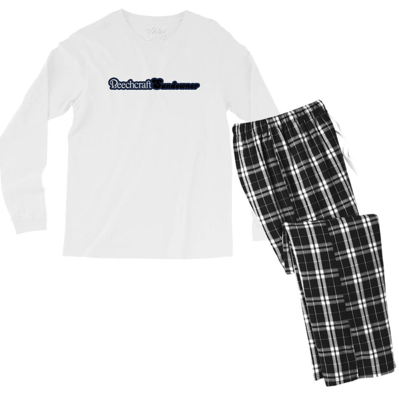 Beechcraft Sundowner Aircraft Aviation Men's Long Sleeve Pajama Set by yoriinka | Artistshot