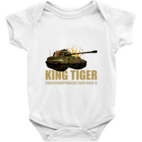 King Tiger Ii Panzer Tank World War Two German Army   Tiger Tank Baby Bodysuit | Artistshot