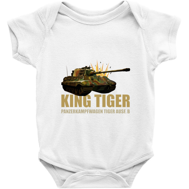 King Tiger Ii Panzer Tank World War Two German Army   Tiger Tank Baby Bodysuit by kudaponijengkulit | Artistshot