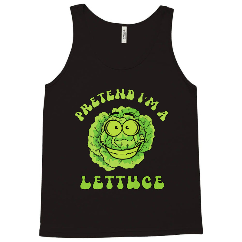 Pretend I'm A Lettuce Retro Wavy Text Premium Tank Top | Artistshot