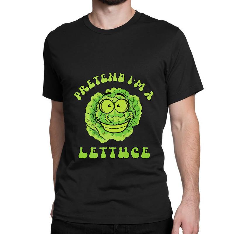 Pretend I'm A Lettuce Retro Wavy Text Premium Classic T-shirt | Artistshot