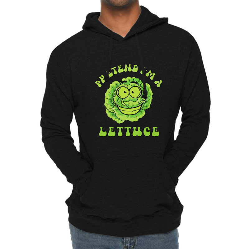 Pretend I'm A Lettuce Retro Wavy Text Premium Lightweight Hoodie | Artistshot