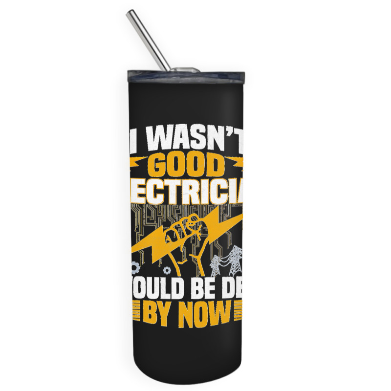 Funny Electrician Art Men Women Licensed Electrician Lineman Premium Skinny Tumbler | Artistshot