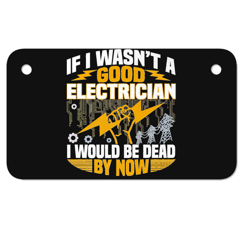 Funny Electrician Art Men Women Licensed Electrician Lineman Premium Motorcycle License Plate | Artistshot