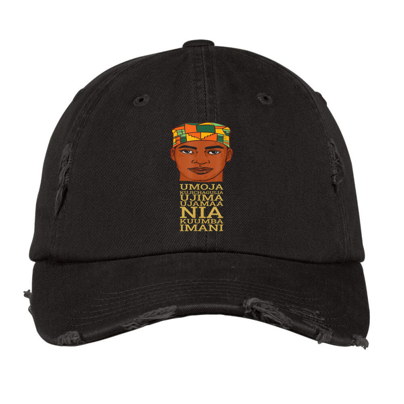 Celebrate Seven Principles Of Kwanzaa Dec 26 - Jan 1 Black Vintage Cap by SARAHABEAU | Artistshot