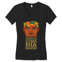 Celebrate Seven Principles Of Kwanzaa Dec 26 - Jan 1 Black Women's V-neck T-shirt | Artistshot