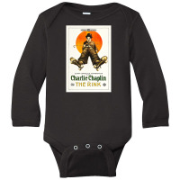 Vintage Hollywood Nostalgia The Rink Charlie Chaplin Film Movie Advert Long Sleeve Baby Bodysuit | Artistshot