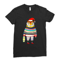 Drawing, Santa - Tiger Ladies Fitted T-shirt | Artistshot