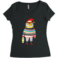 Drawing, Santa - Tiger Women's Triblend Scoop T-shirt | Artistshot