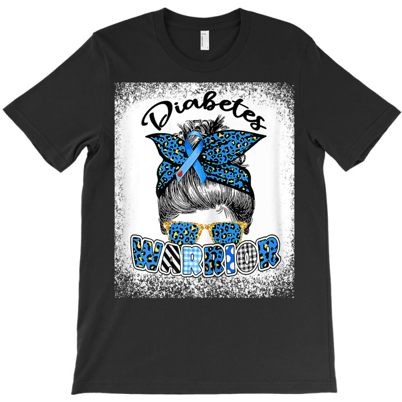 Womens Diabetes Awareness Month Type T1d T2d Messy Bun Warrior T Shirt T-shirt | Artistshot