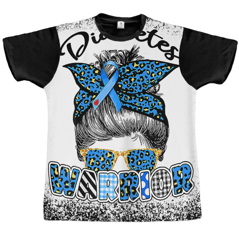 Womens Diabetes Awareness Month Type T1d T2d Messy Bun Warrior T Shirt Graphic T-shirt | Artistshot