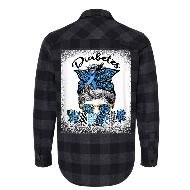 Womens Diabetes Awareness Month Type T1d T2d Messy Bun Warrior T Shirt Flannel Shirt | Artistshot