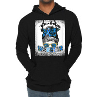 Womens Diabetes Awareness Month Type T1d T2d Messy Bun Warrior T Shirt Lightweight Hoodie | Artistshot