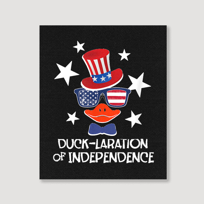 Funny Duck Lover 4th Of July Patriotic Pun Tops Men Kids Boy Portrait Canvas Print | Artistshot