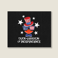 Funny Duck Lover 4th Of July Patriotic Pun Tops Men Kids Boy Landscape Canvas Print | Artistshot