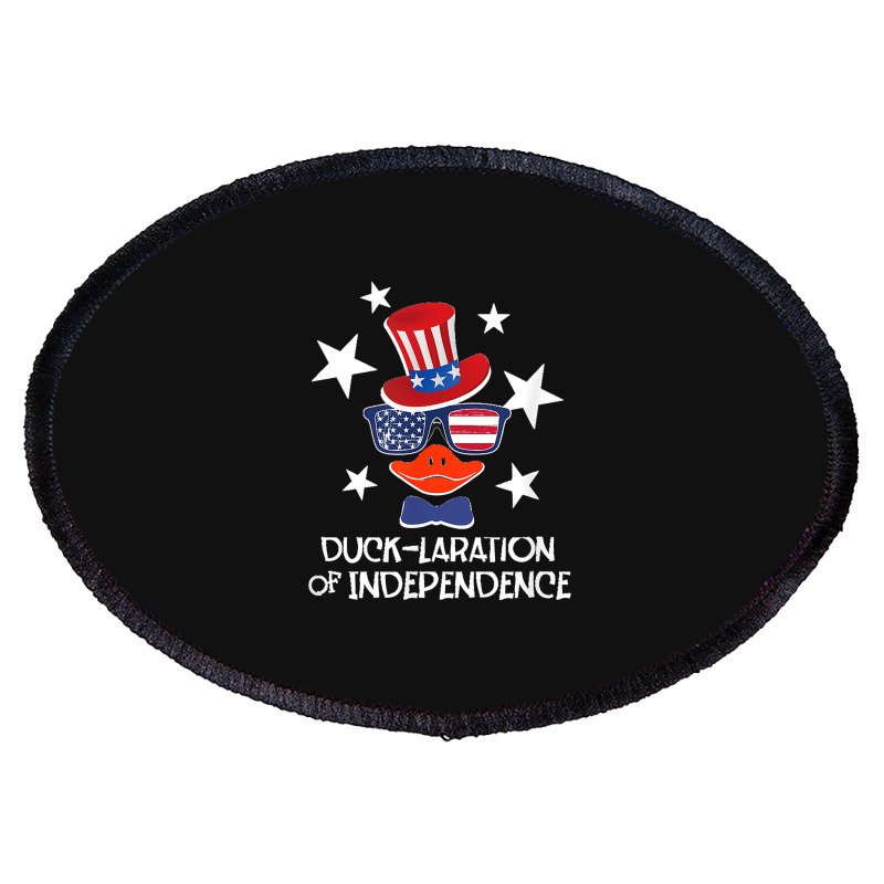 Funny Duck Lover 4th Of July Patriotic Pun Tops Men Kids Boy Oval Patch | Artistshot