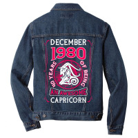 December 1980 40 Years Of Being Capricorn Men Denim Jacket | Artistshot