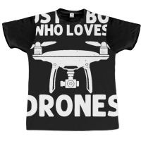 Funny Drone Design For Boys Kids Drone Camera Pilot Lovers Premium Graphic T-shirt | Artistshot