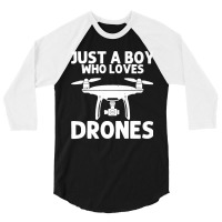 Funny Drone Design For Boys Kids Drone Camera Pilot Lovers Premium 3/4 Sleeve Shirt | Artistshot