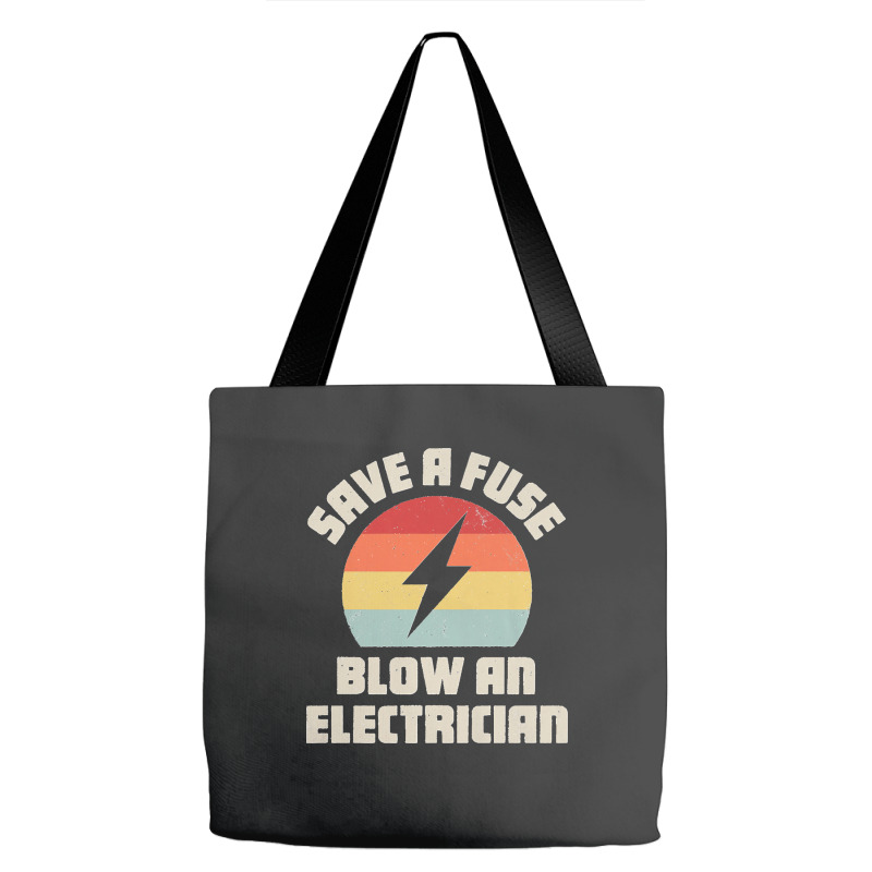 Electrician Save A Fuse Funny Lineman Wireman Retro Vintage Premium Tote Bags | Artistshot